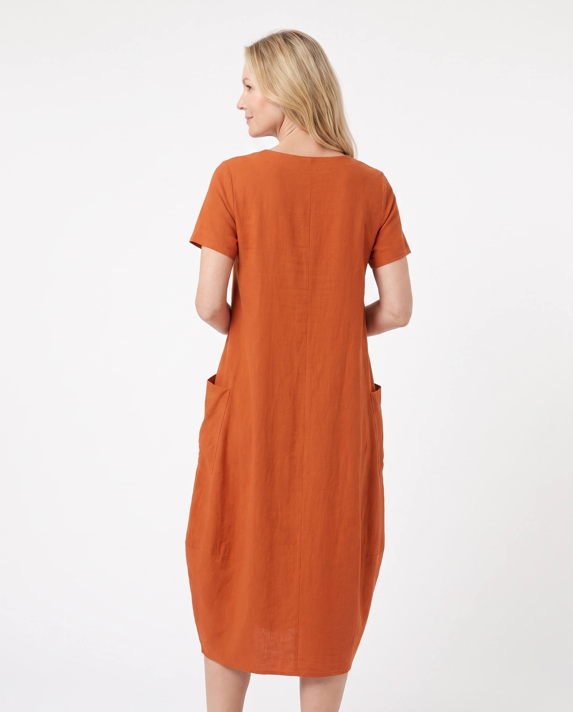 Heather | Elegant Linen Cocoon Dress - Solfae