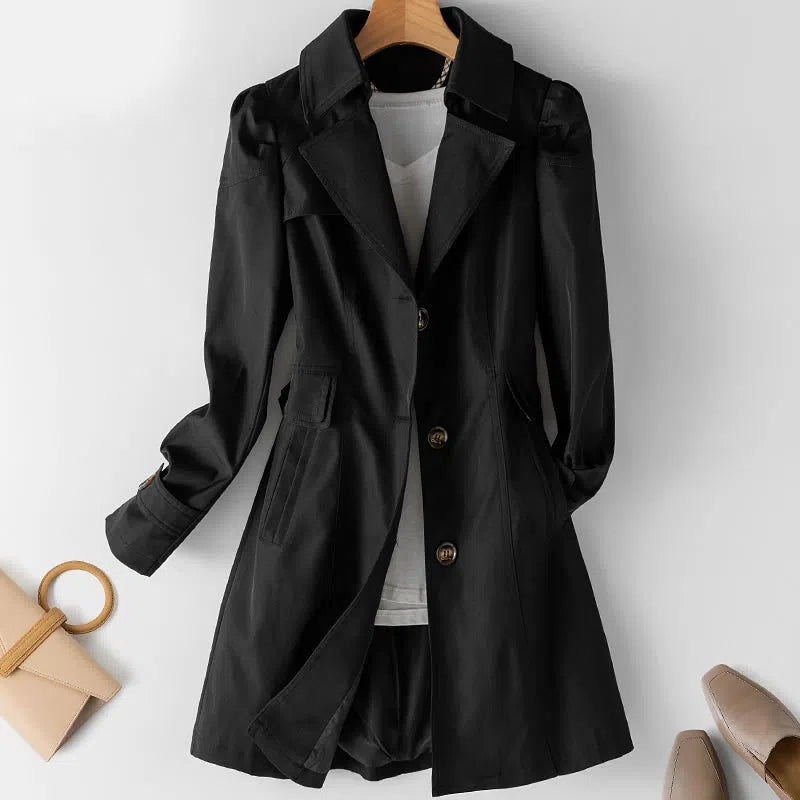 Heather | Elegant Mid-Length Trench Coat - Solfae
