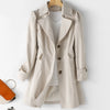 Heather | Elegant Mid-Length Trench Coat - Solfae