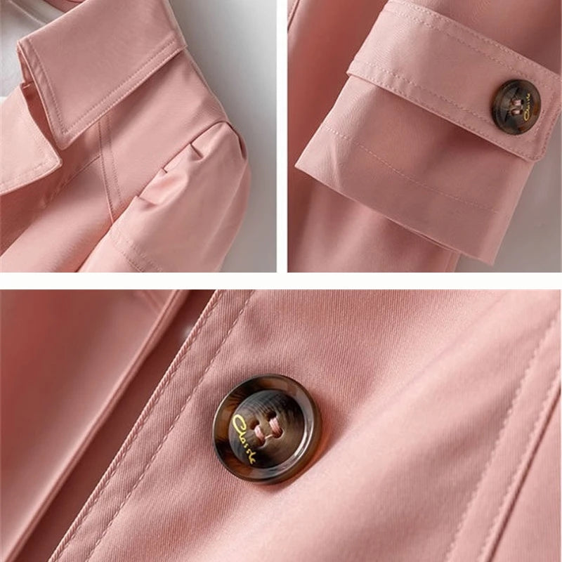Heather | Elegant Mid-Length Trench Coat - Solfae
