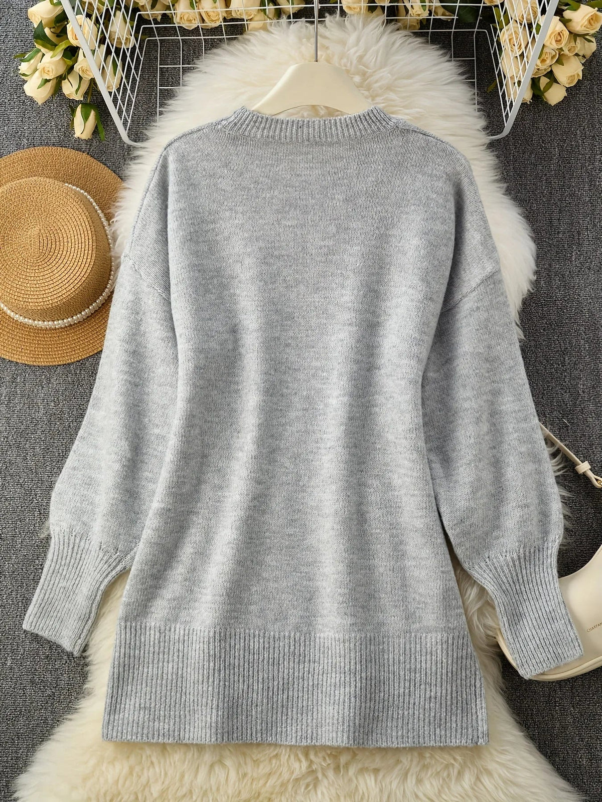 Heather | Elegant Oversized Merino Sweater - Solfae