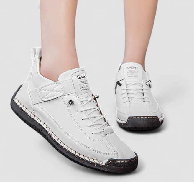 Jennifer | Comfortable Stitched Leather Sneakers - Solfae