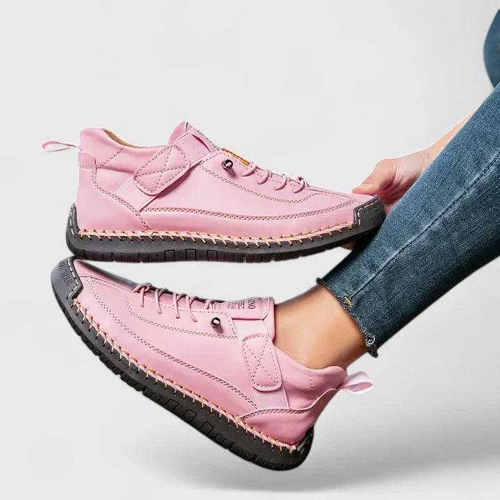 Jennifer | Comfortable Stitched Leather Sneakers - Solfae