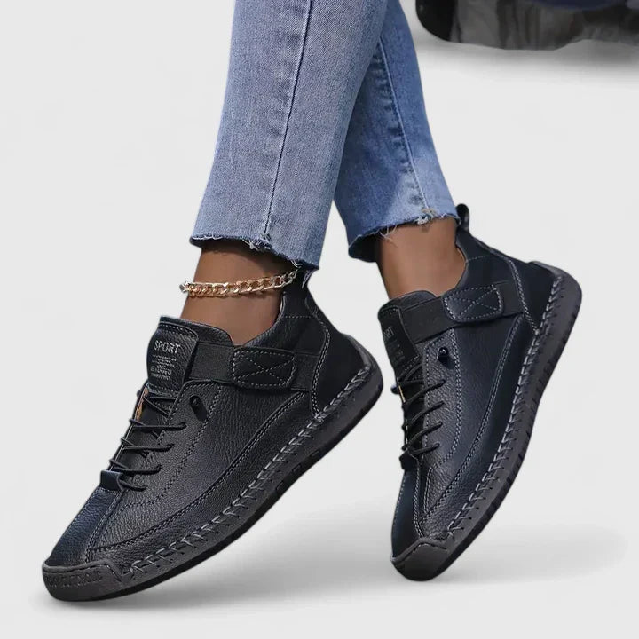 Jennifer | Comfortable Stitched Leather Sneakers - Solfae