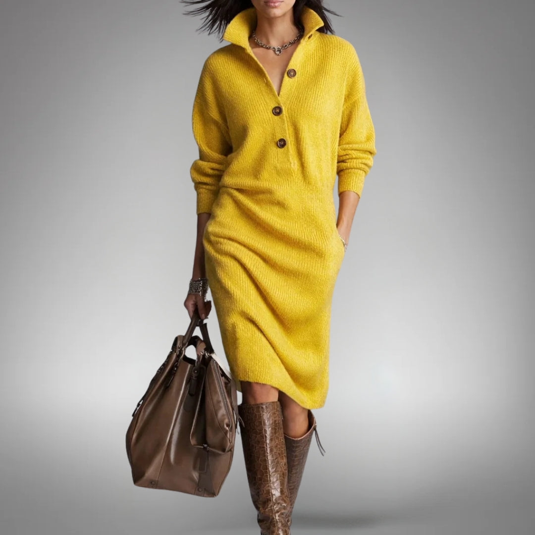 Jennifer | Elegant Knit Sweater Dress - Solfae
