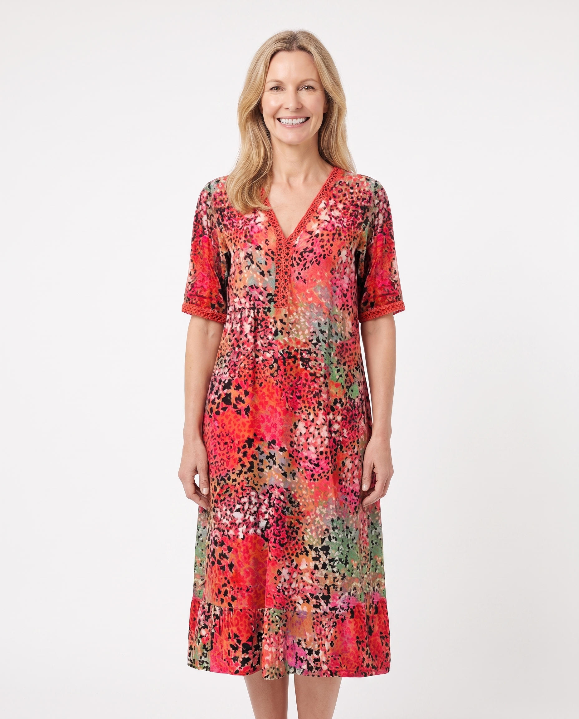 Jennifer | Elegant Lace Midi Dress - Solfae