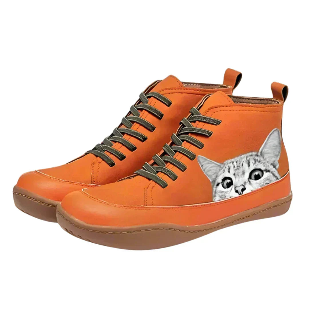 Jessica | Comfortable Leather Cat Boots - Solfae
