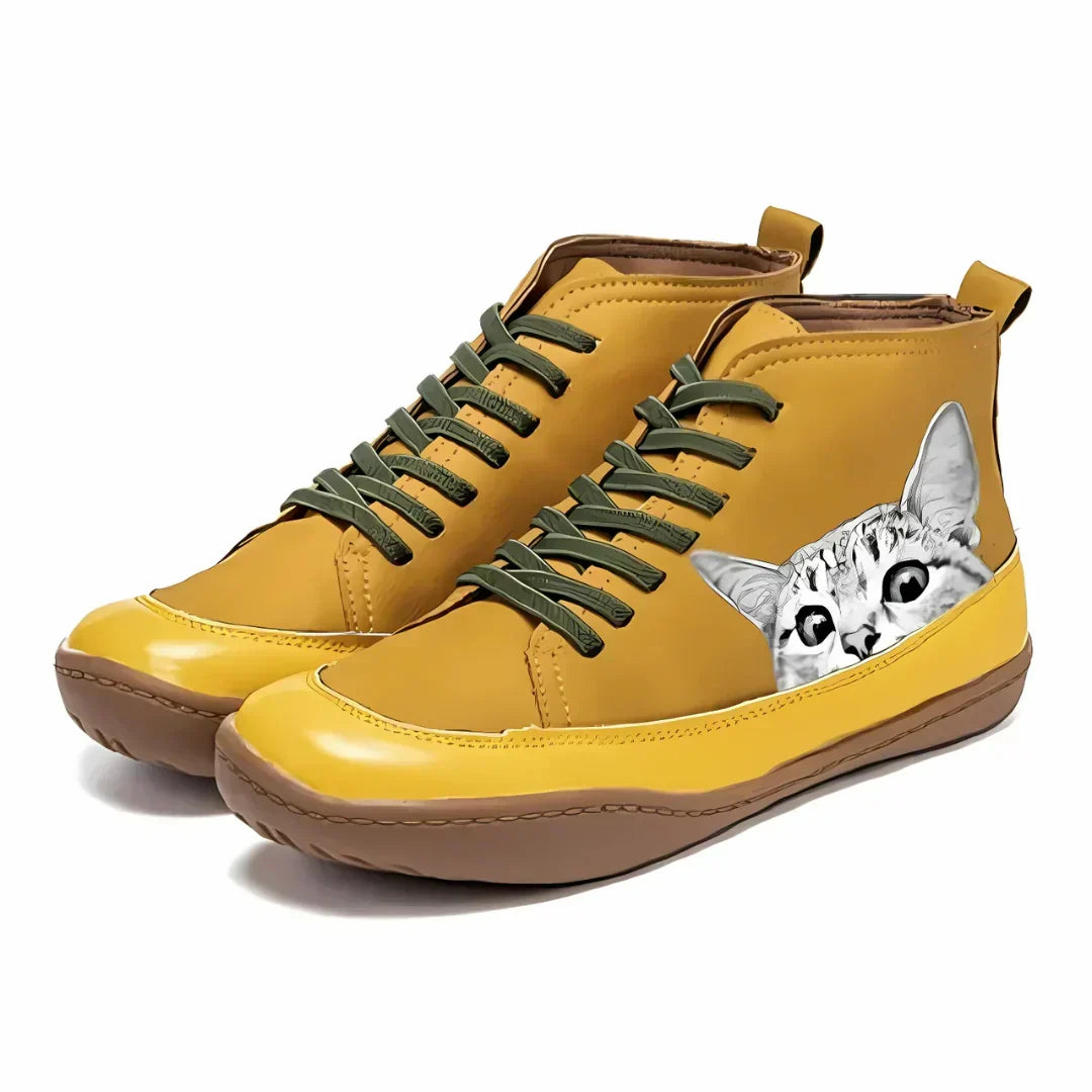 Jessica | Comfortable Leather Cat Boots - Solfae