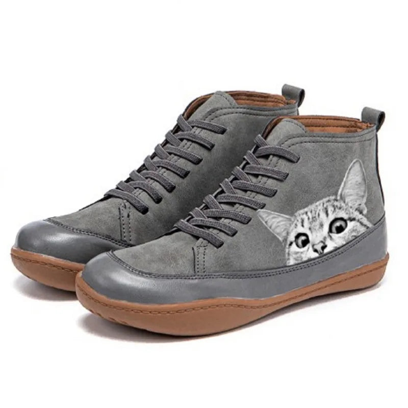 Jessica | Comfortable Leather Cat Boots - Solfae