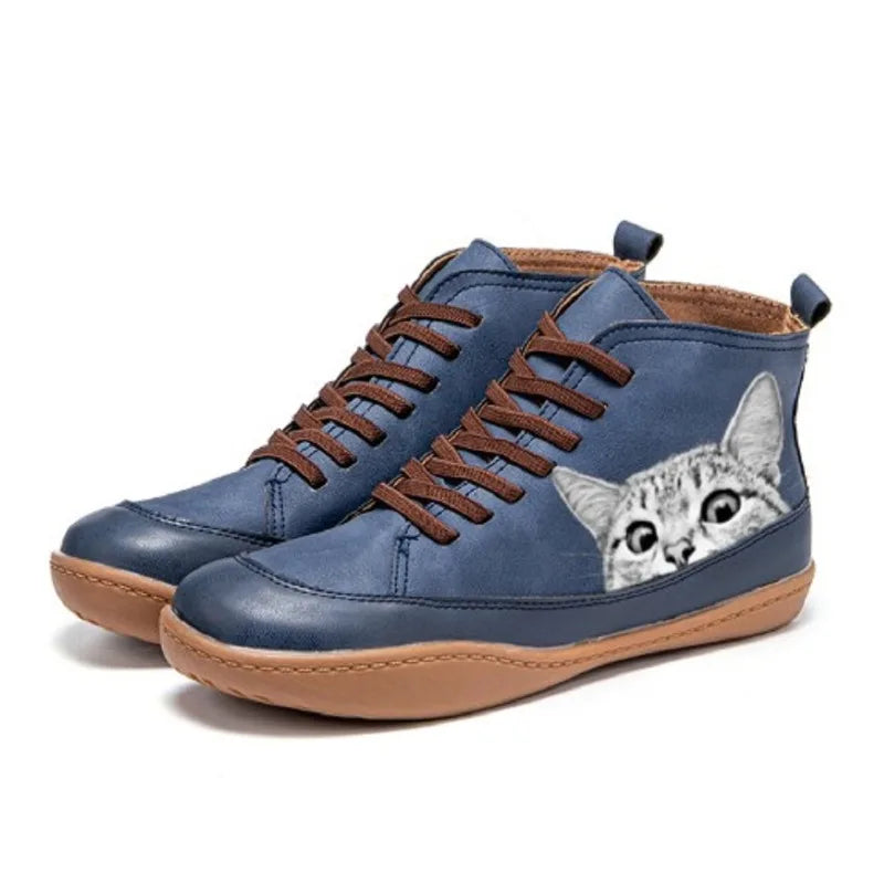 Jessica | Comfortable Leather Cat Boots - Solfae
