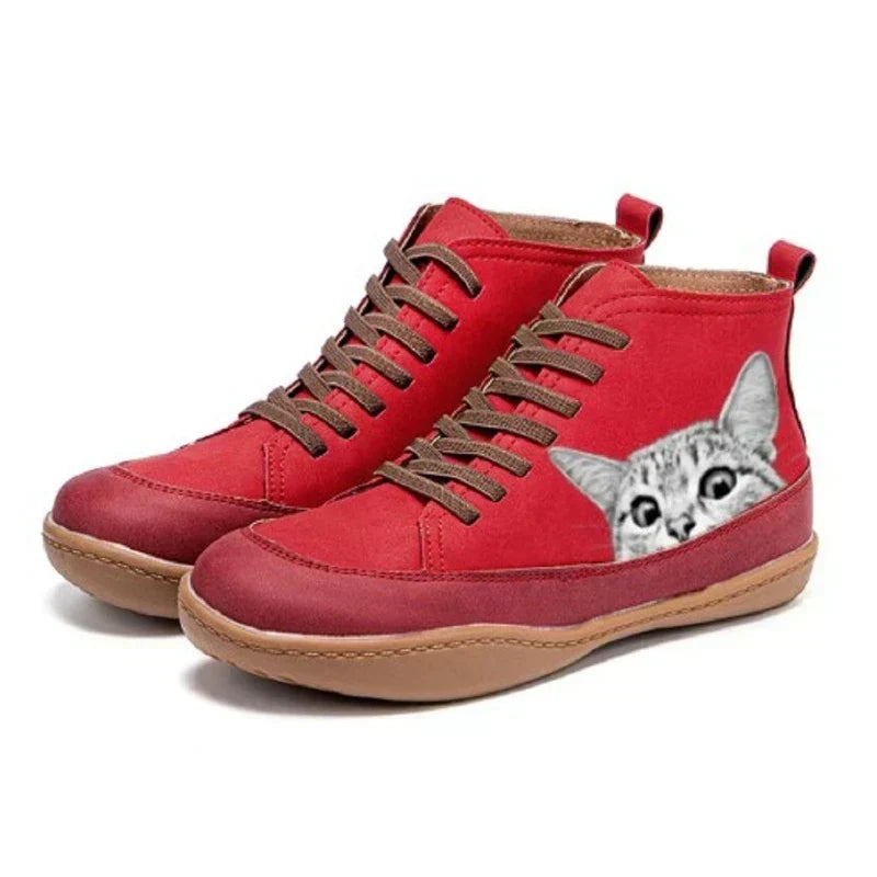 Jessica | Comfortable Leather Cat Boots - Solfae