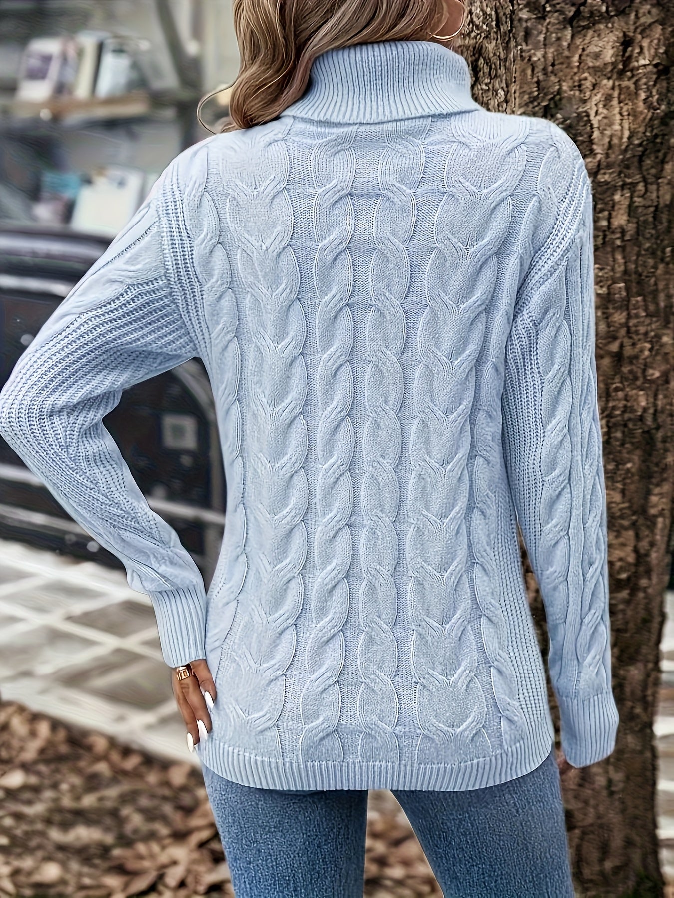 Jessica | Elegant Cable-Knit Turtleneck Sweater - Solfae