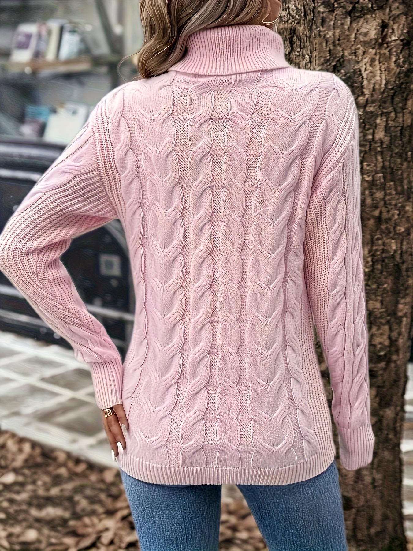 Jessica | Elegant Cable-Knit Turtleneck Sweater - Solfae