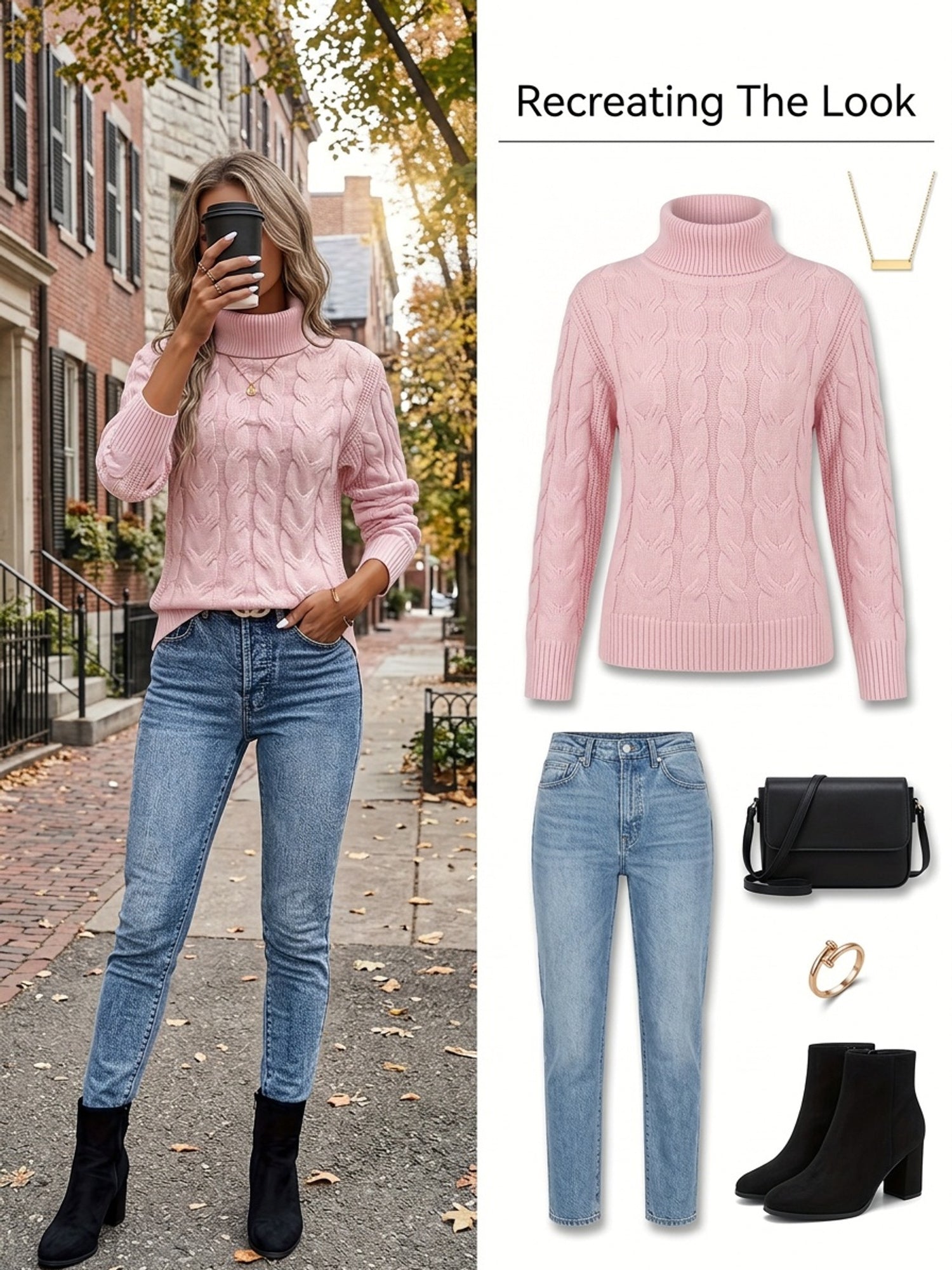 Jessica | Elegant Cable-Knit Turtleneck Sweater - Solfae