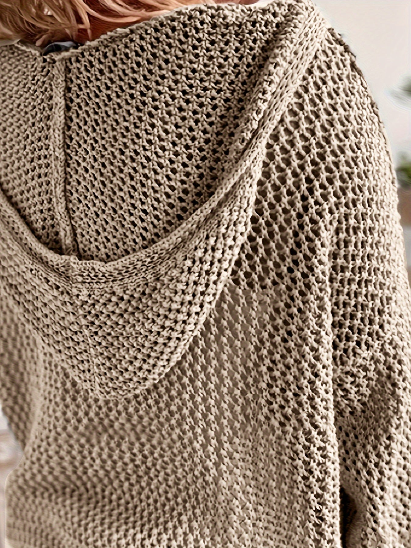 Jessica | Elegant Open-Knit Hooded Sweater - Solfae