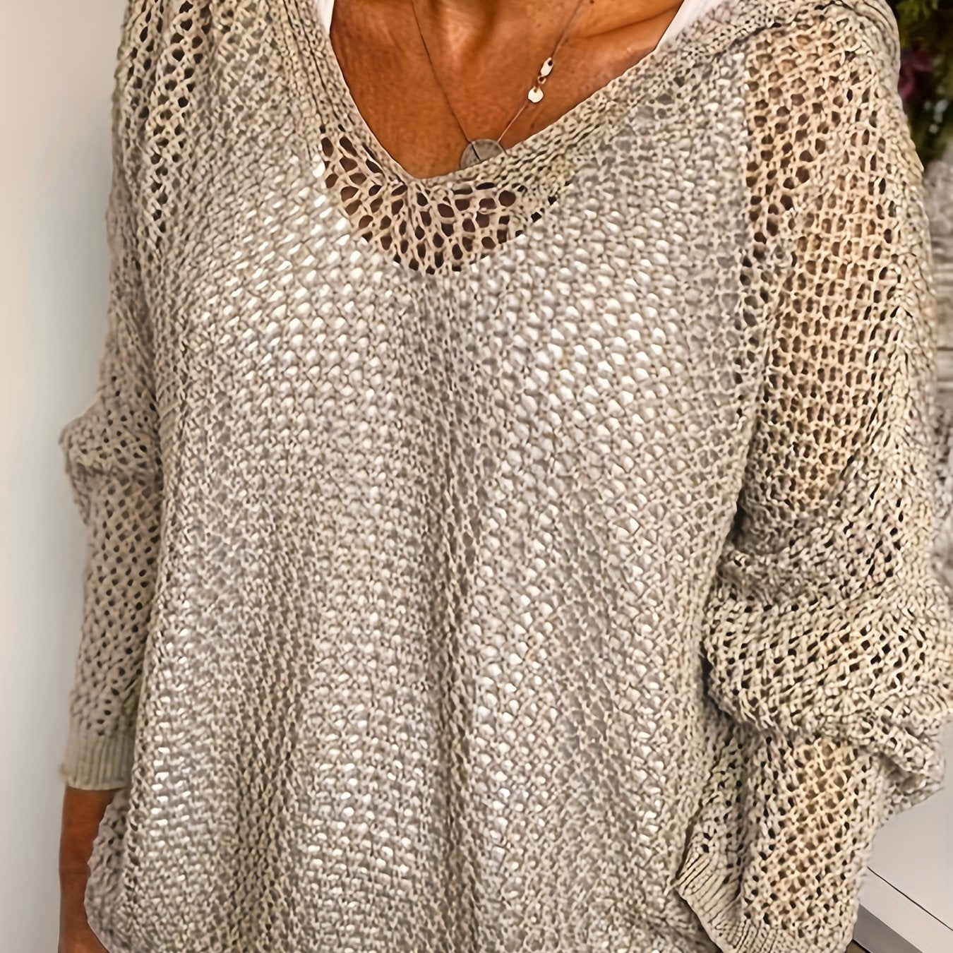 Jessica | Elegant Open-Knit Hooded Sweater - Solfae