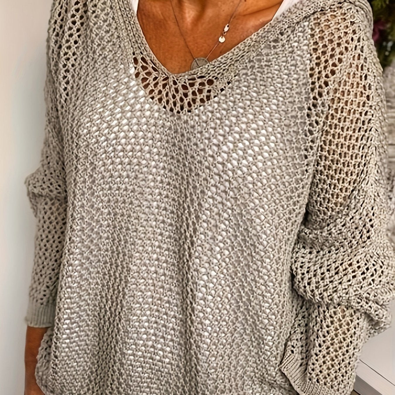 Jessica | Elegant Open-Knit Hooded Sweater - Solfae