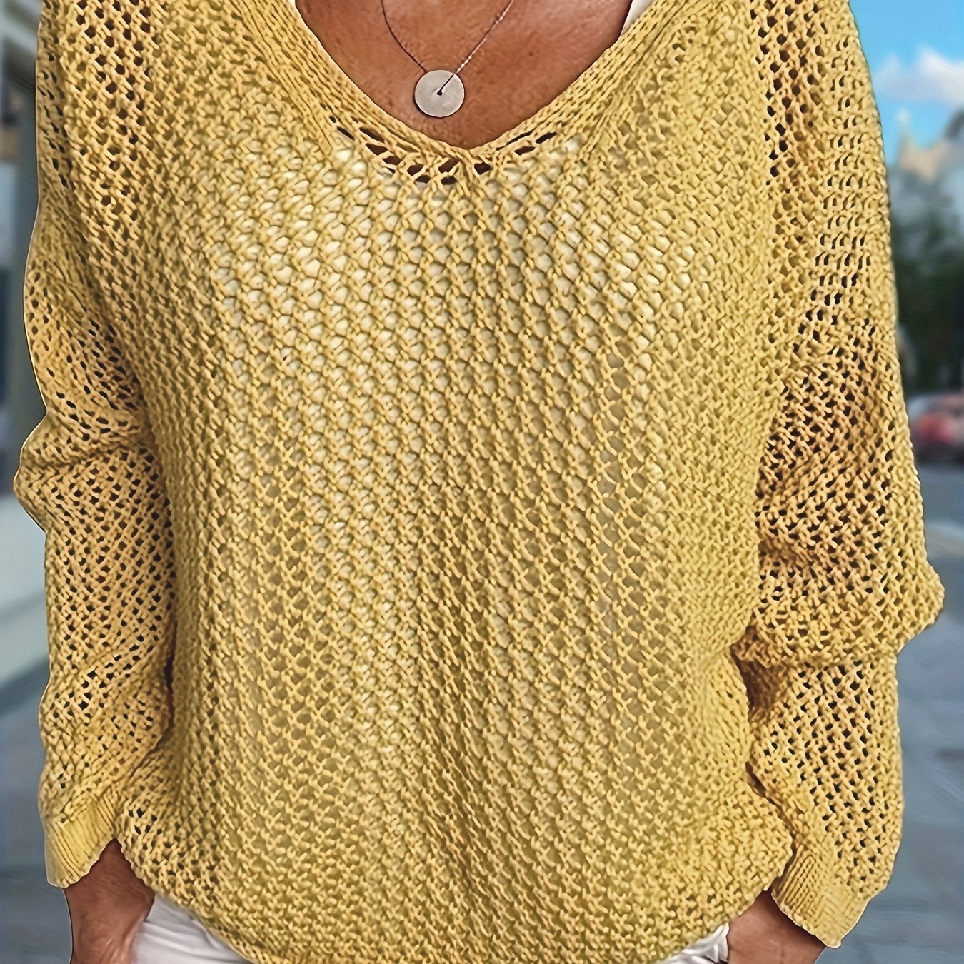 Jessica | Elegant Open-Knit Hooded Sweater - Solfae