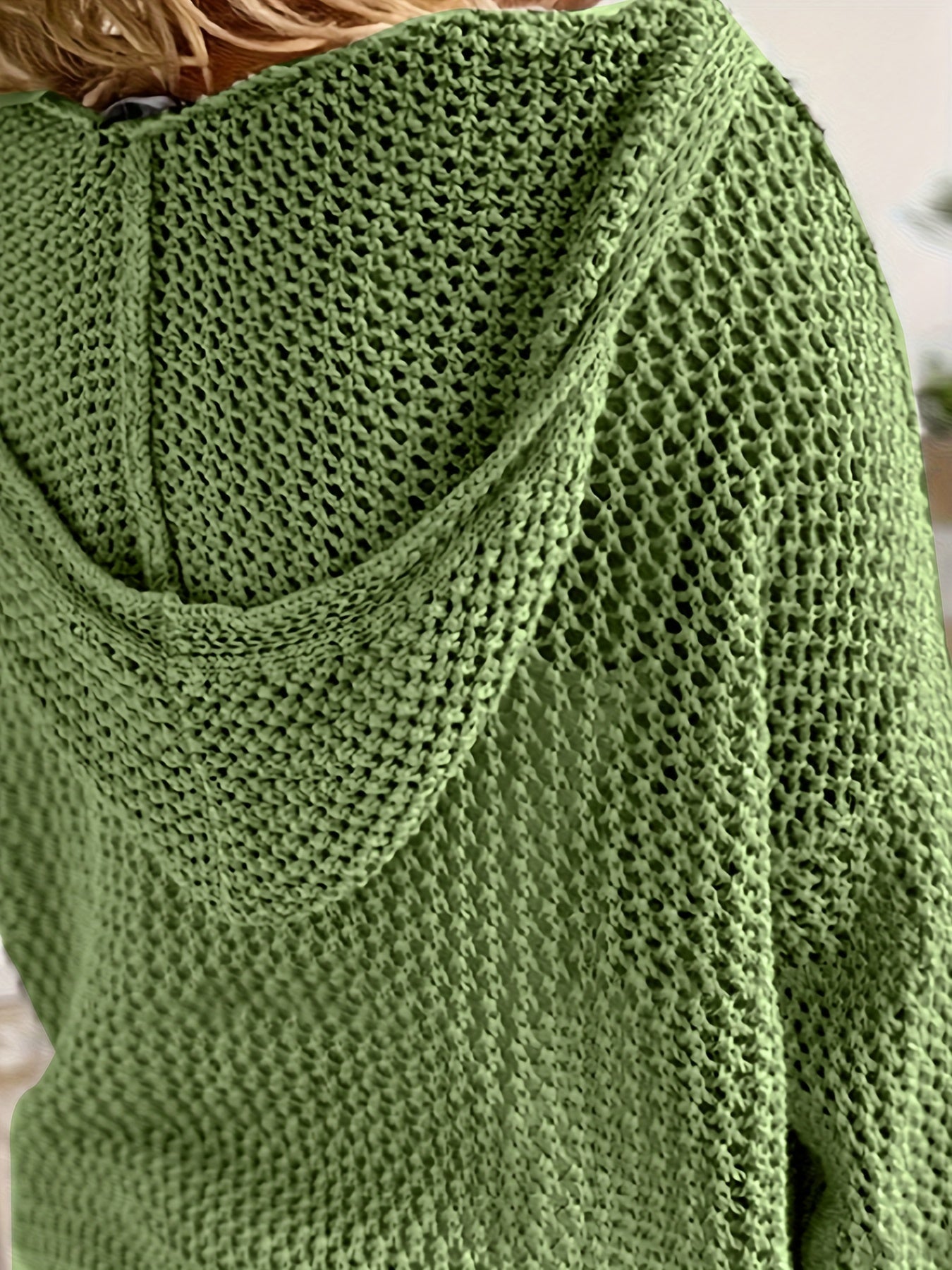 Jessica | Elegant Open-Knit Hooded Sweater - Solfae