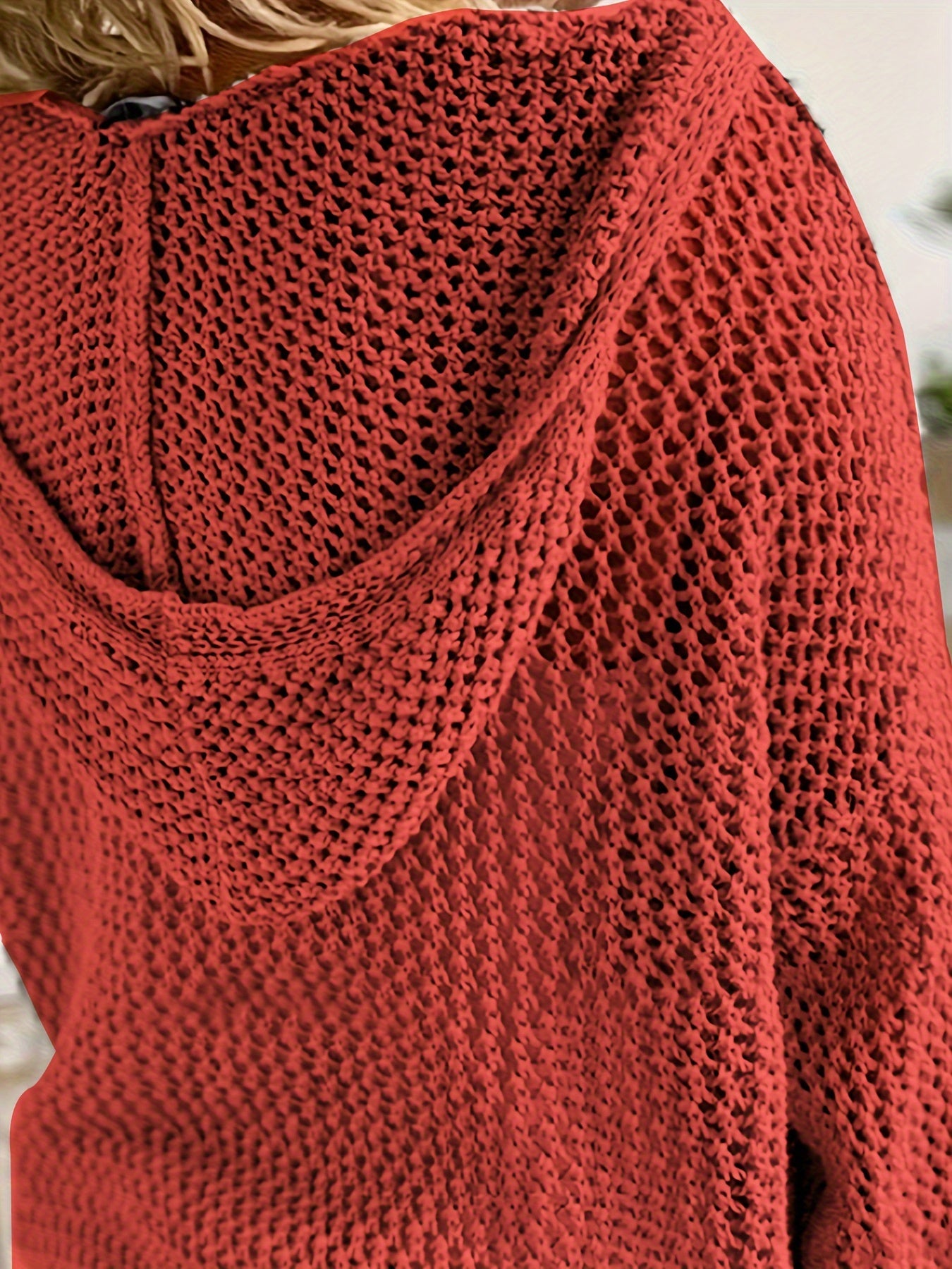 Jessica | Elegant Open-Knit Hooded Sweater - Solfae