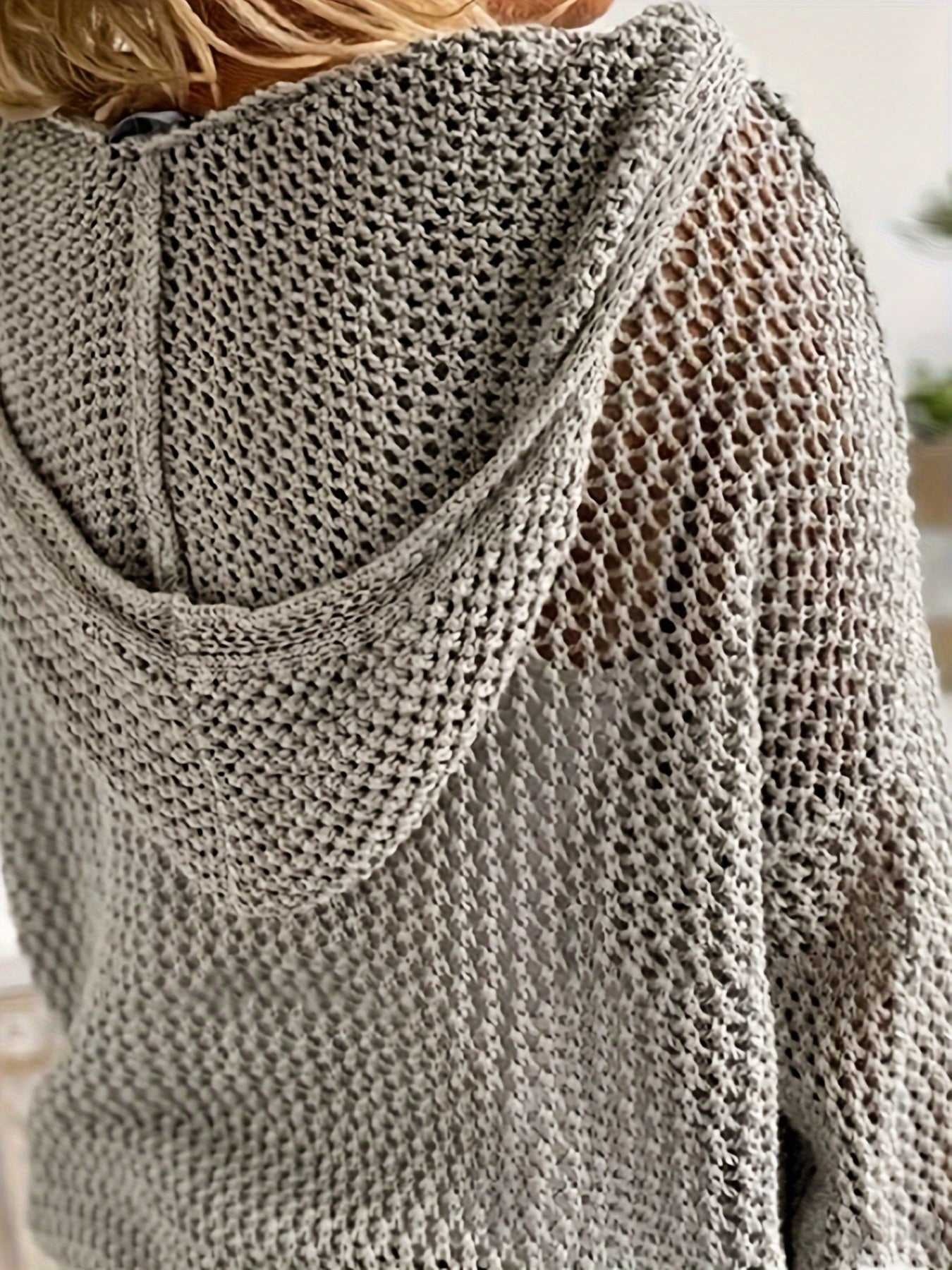 Jessica | Elegant Open-Knit Hooded Sweater - Solfae