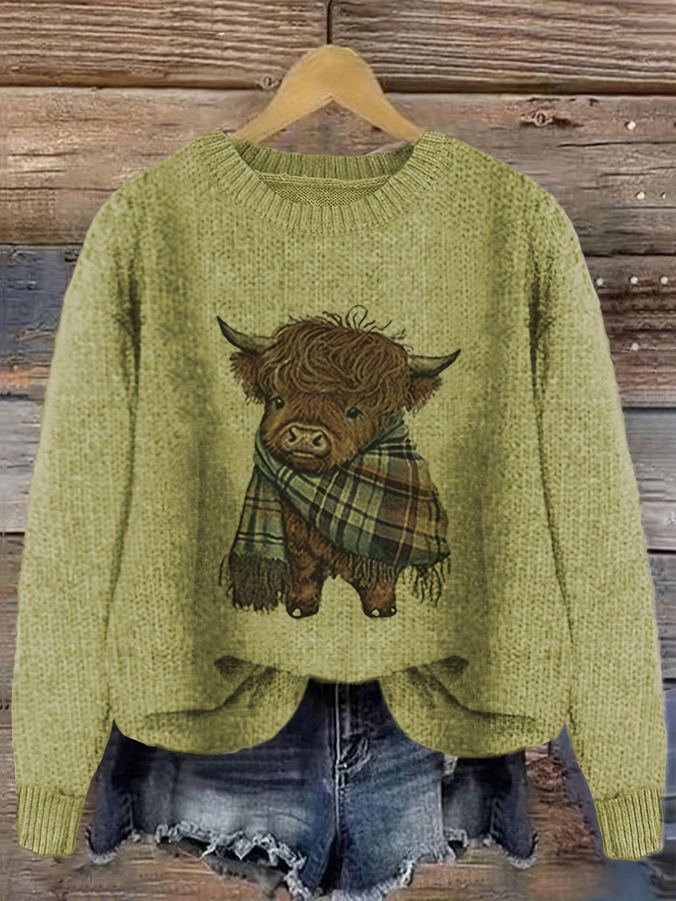 Jessica | Stylish Highland Cow Sweater - Solfae