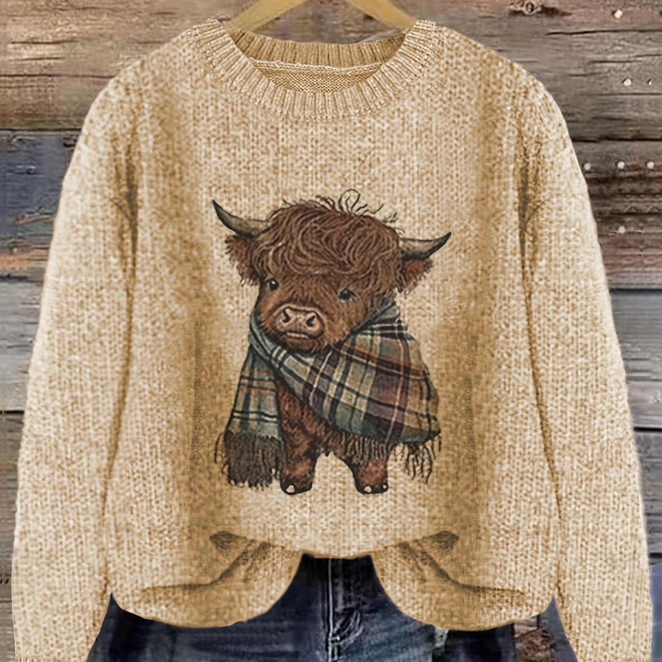 Jessica | Stylish Highland Cow Sweater - Solfae