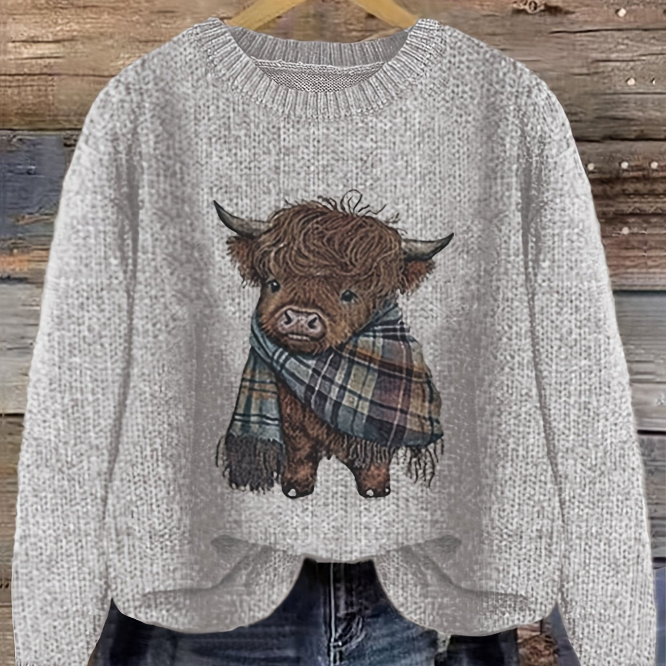 Jessica | Stylish Highland Cow Sweater - Solfae