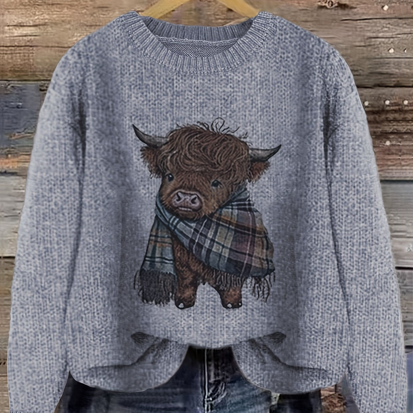 Jessica | Stylish Highland Cow Sweater - Solfae