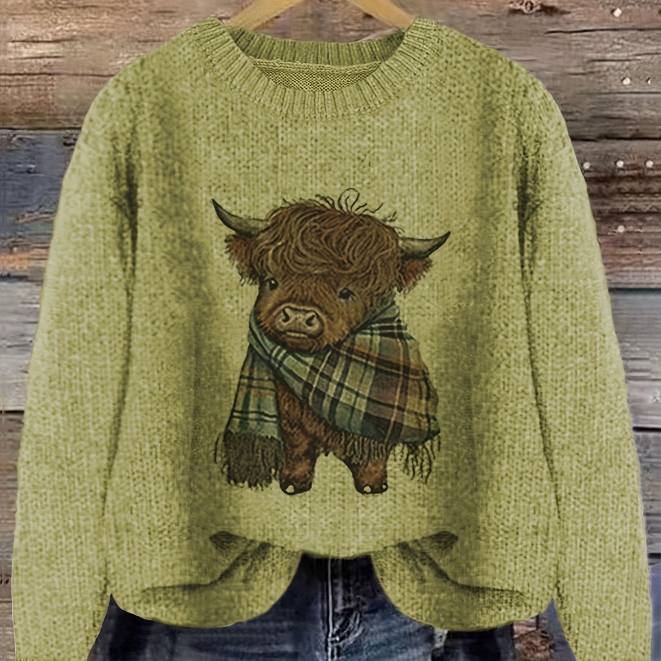 Jessica | Stylish Highland Cow Sweater - Solfae