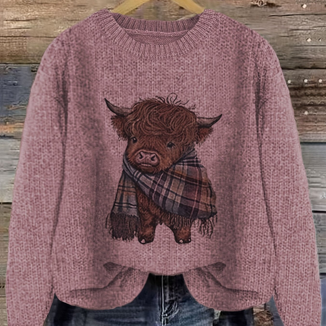 Jessica | Stylish Highland Cow Sweater - Solfae