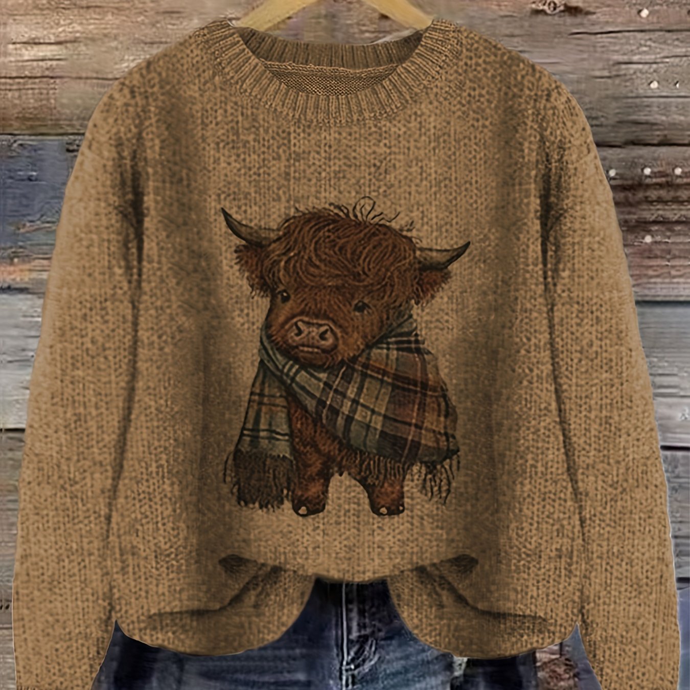 Jessica | Stylish Highland Cow Sweater - Solfae