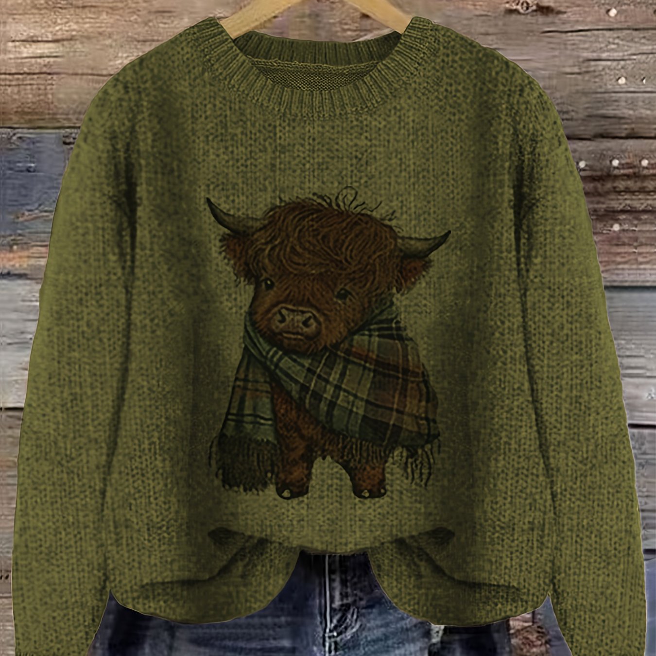 Jessica | Stylish Highland Cow Sweater - Solfae