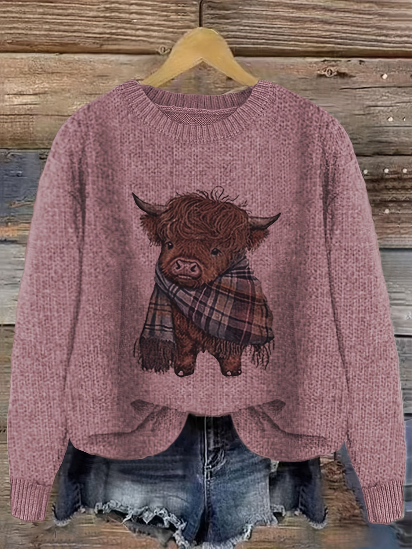 Jessica | Stylish Highland Cow Sweater - Solfae