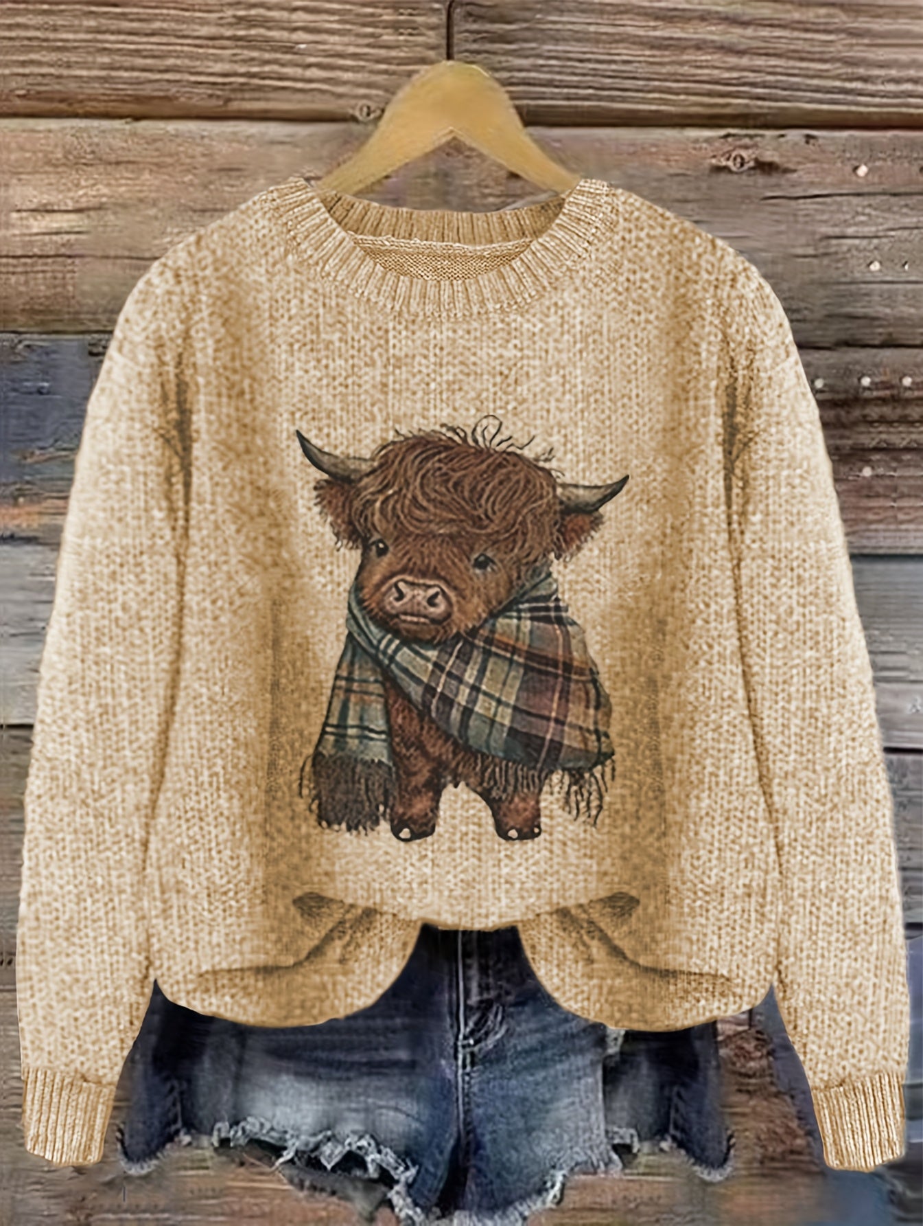 Jessica | Stylish Highland Cow Sweater - Solfae