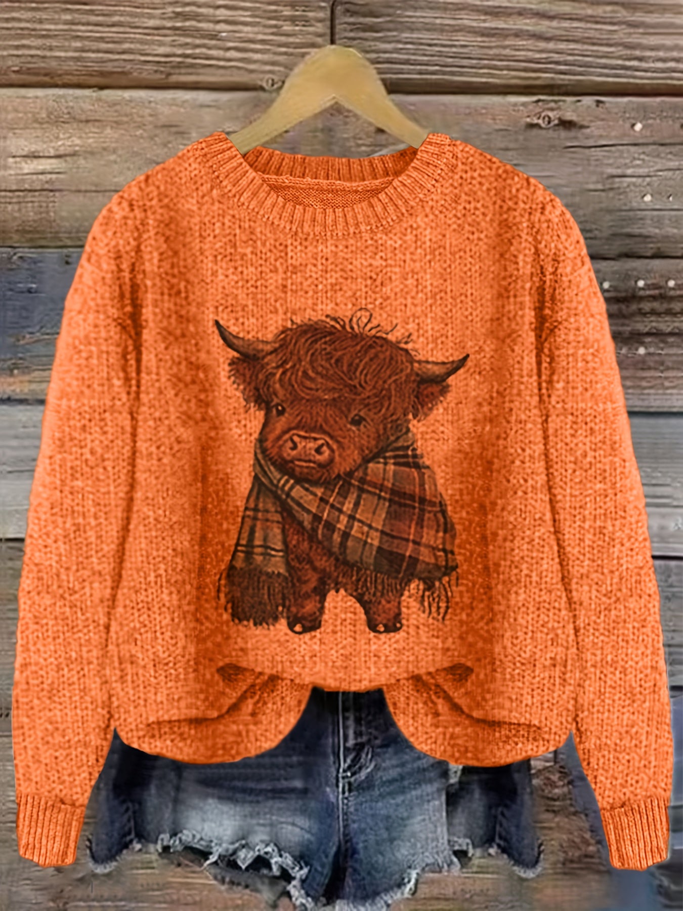 Jessica | Stylish Highland Cow Sweater - Solfae