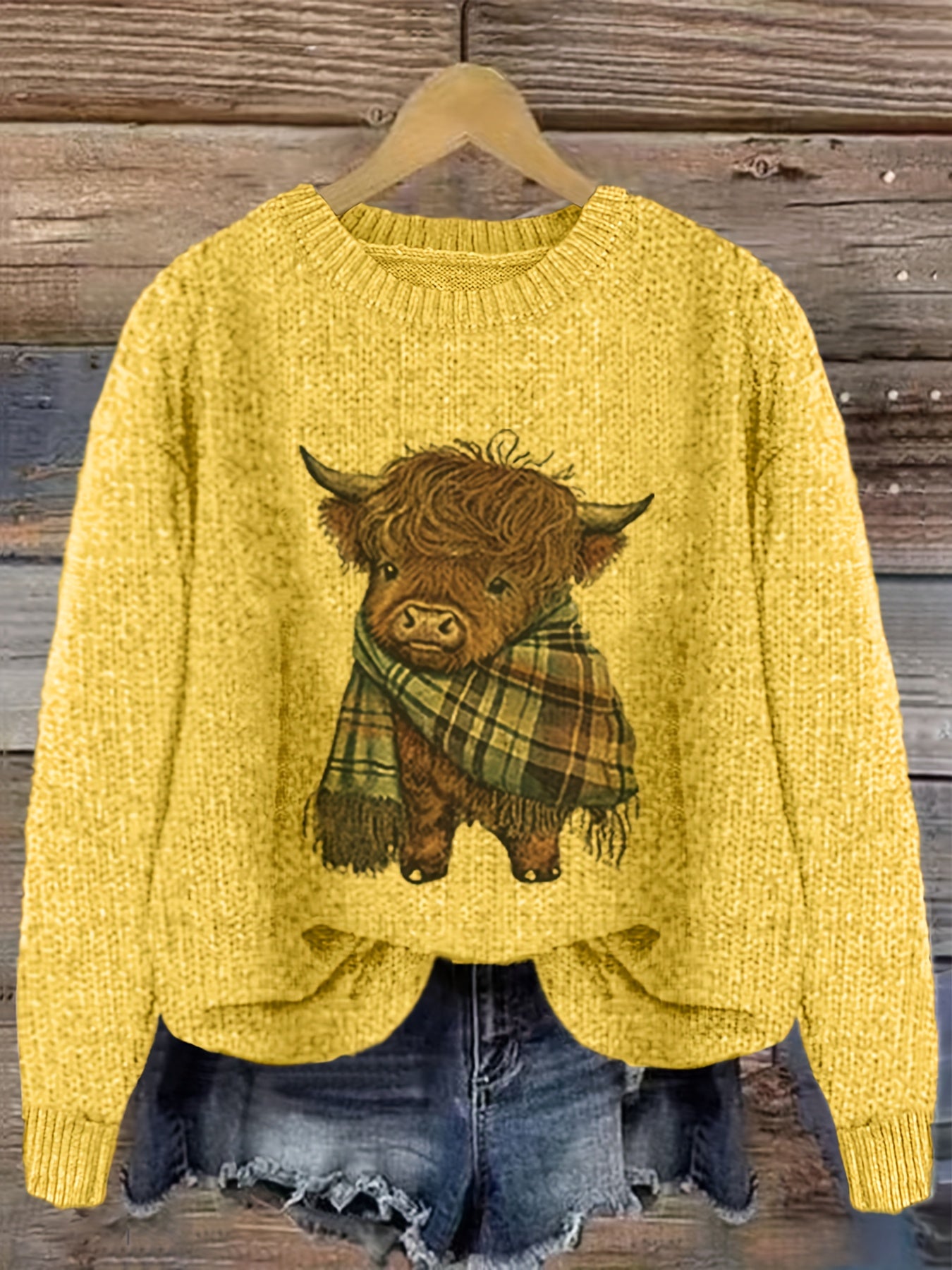 Jessica | Stylish Highland Cow Sweater - Solfae