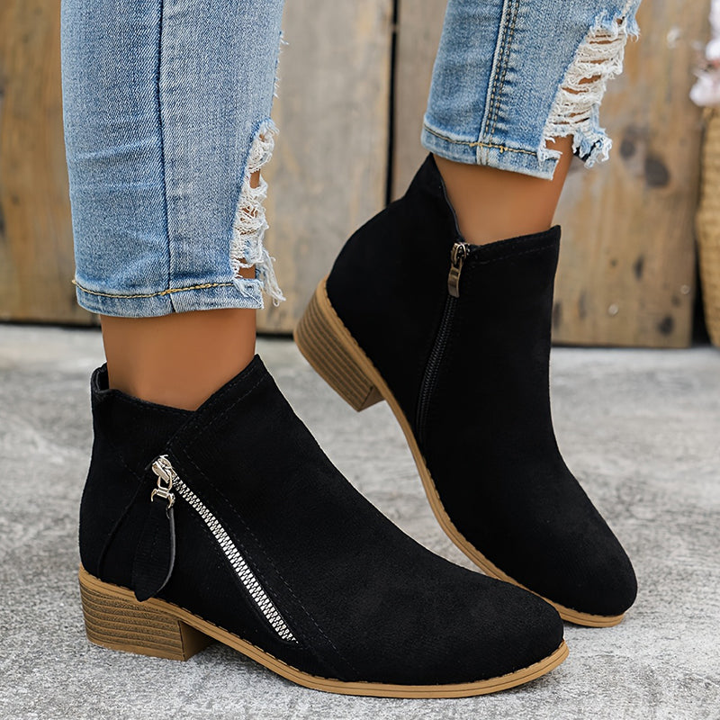 Joanna | Elegant Suede Ankle Boots - Solfae
