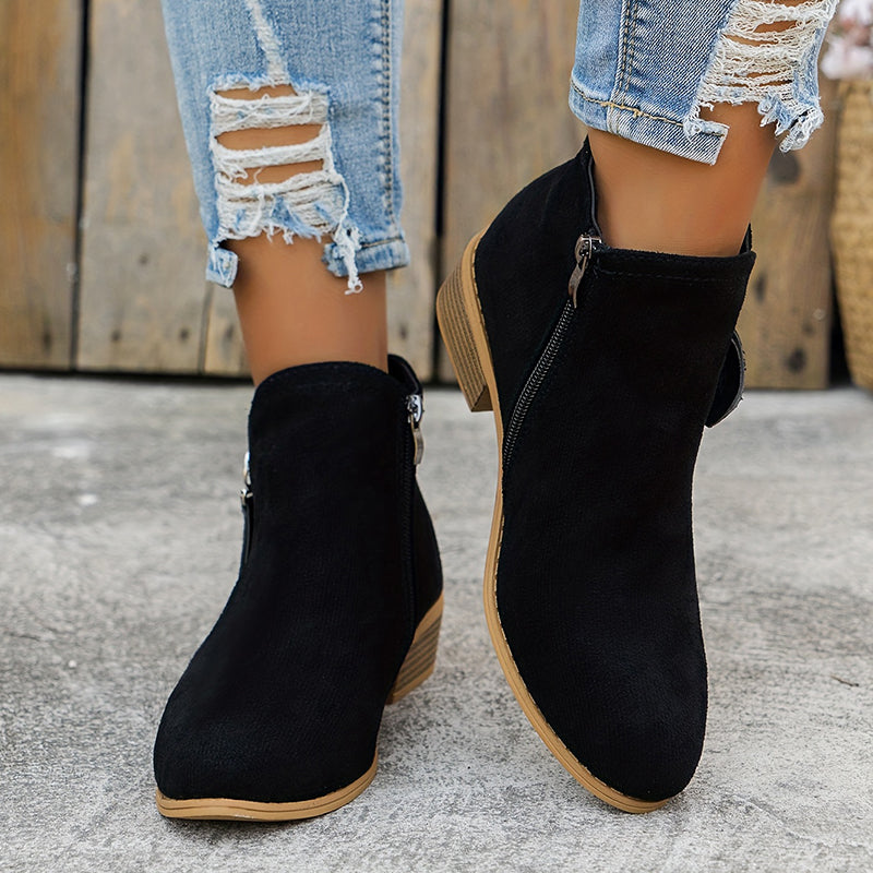 Joanna | Elegant Suede Ankle Boots - Solfae