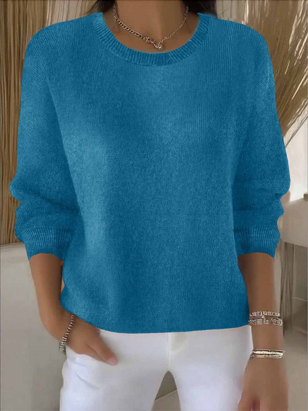 Joyce | Elegant Crewneck Knit Sweater - Solfae