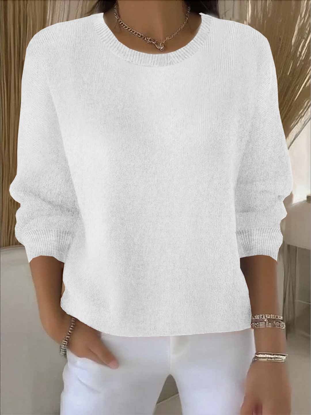 Joyce | Elegant Crewneck Knit Sweater - Solfae