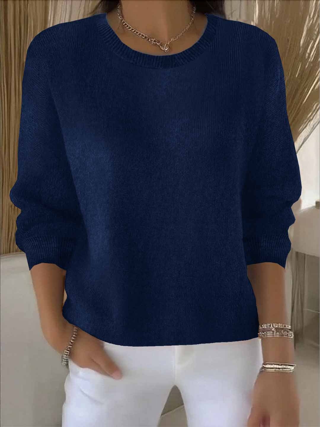 Joyce | Elegant Crewneck Knit Sweater - Solfae