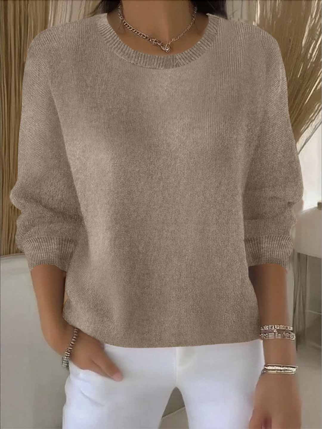 Joyce | Elegant Crewneck Knit Sweater - Solfae