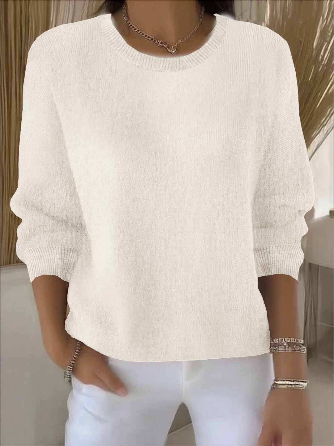Joyce | Elegant Crewneck Knit Sweater - Solfae