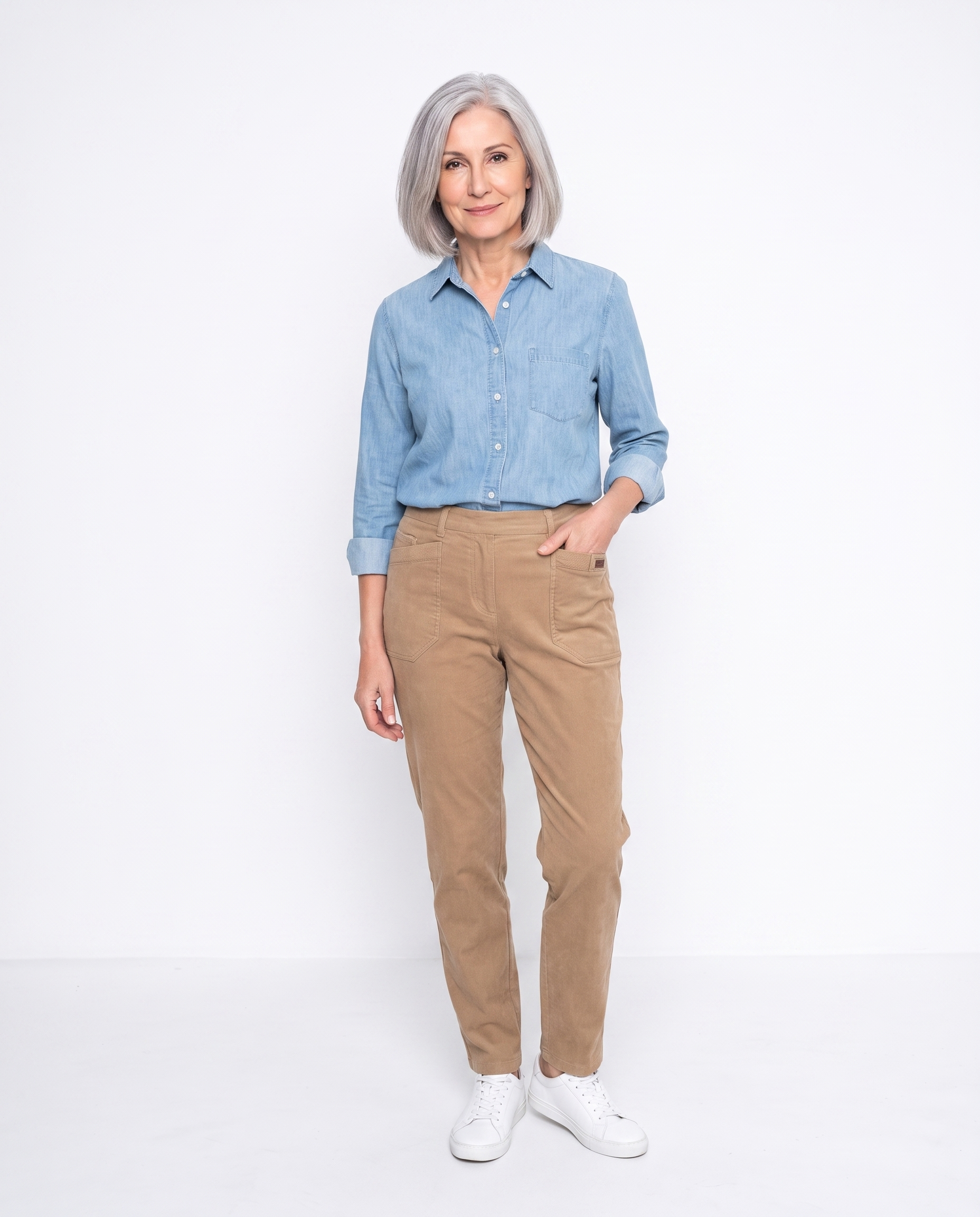 Kelly | Elegant Cotton Straight-Leg Pants - Solfae