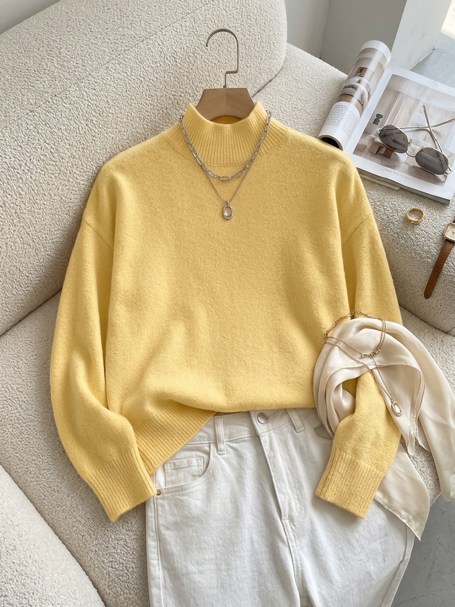 Kelly | Elegant Neck Knit Sweater - Solfae