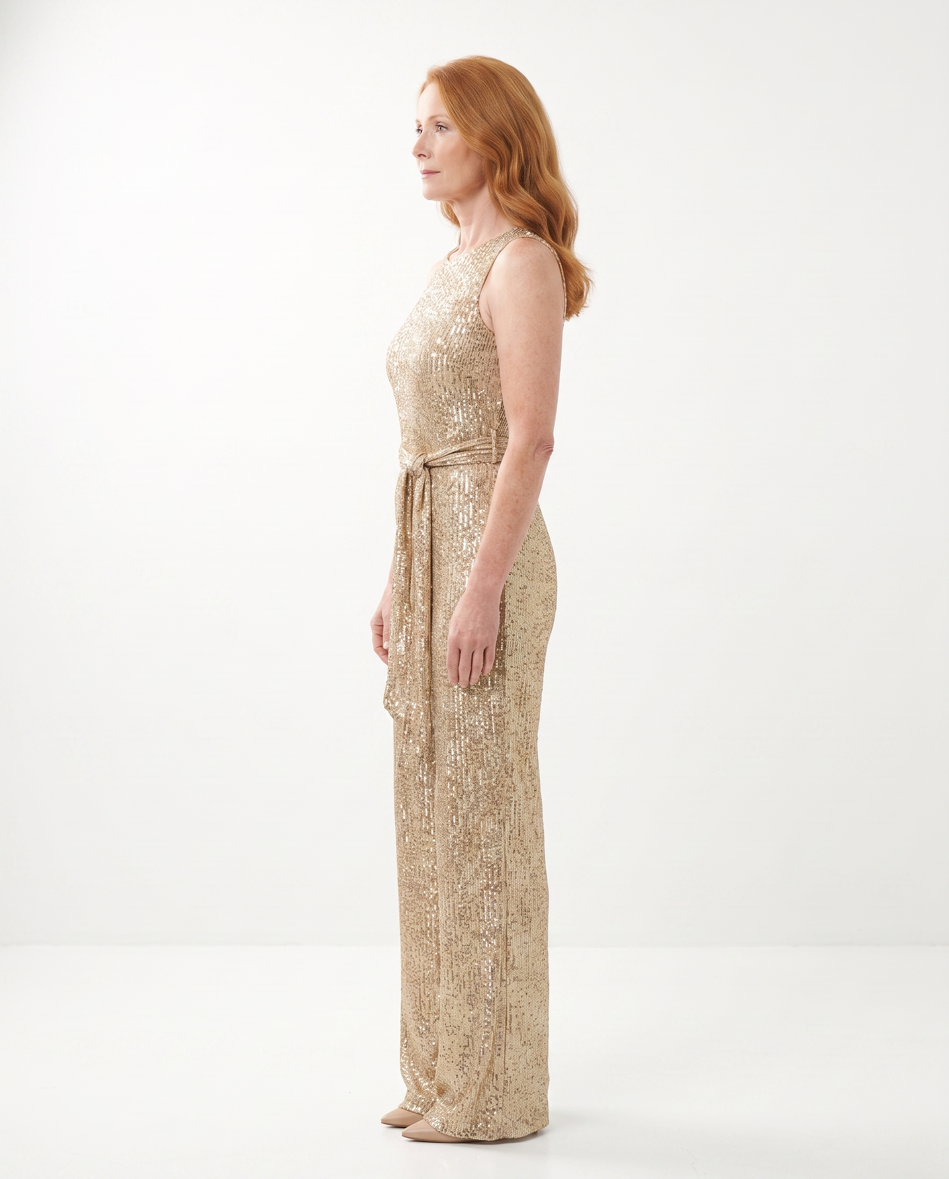 Kelly | Stylish Sequin Open-Back Jumpsuit - Solfae