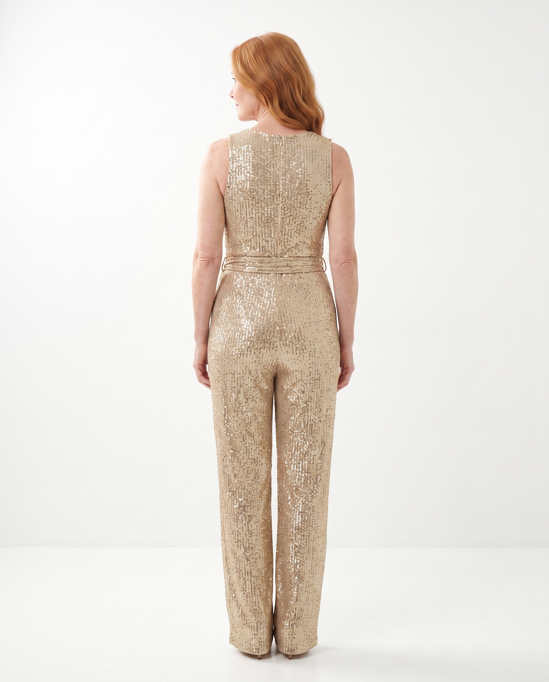 Kelly | Stylish Sequin Open-Back Jumpsuit - Solfae