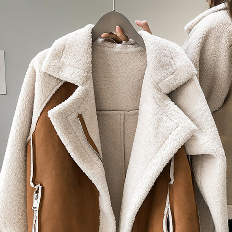 Kimberly | Cozy Shearling Aviator Jacket - Solfae