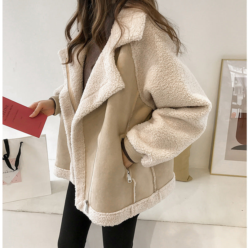 Kimberly | Cozy Shearling Aviator Jacket - Solfae